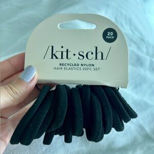 NWT Kitsch Black Recycled Nylon Hair Ties (pack of 20)